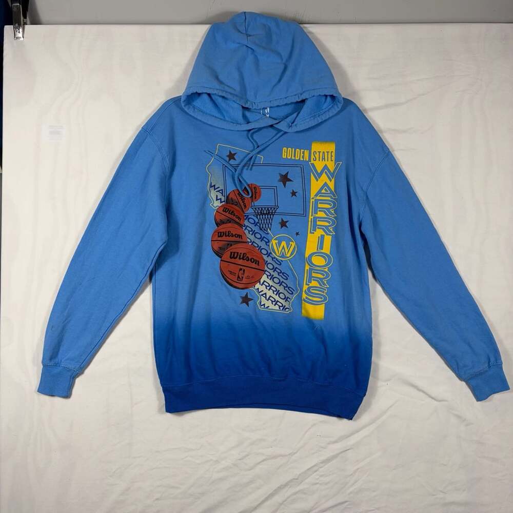 NBA Golden State Warriors Size M Blue Ombre Hoodie Sweatshirt